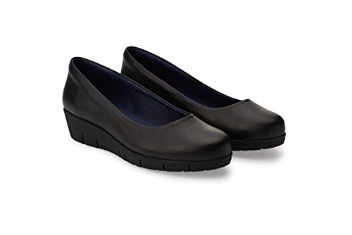 Oneflex Camile Negro - Zapatos anatómicos cómodos para Mujer - Calzado hostelería Antideslizante de Piel - Talla 36