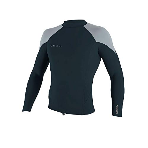 ONeill Mens Reactor II Neopreno Traje de Neopreno de 1,5 mm Camiseta de Manga Larga Pizarra Gris frío - Protección Solar UV y propiedades SPF