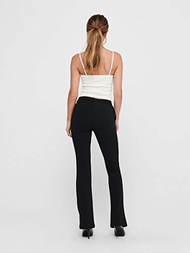 Only ONLROCKY Mid Flared Pant TLR Noos Pantalones, Negro (Black Black), 36/L32 (Talla del Fabricante: Small) para Mujer