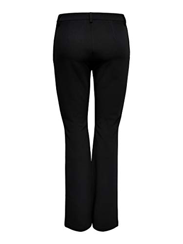 Only ONLROCKY Mid Flared Pant TLR Noos Pantalones, Negro (Black Black), 36/L32 (Talla del Fabricante: Small) para Mujer