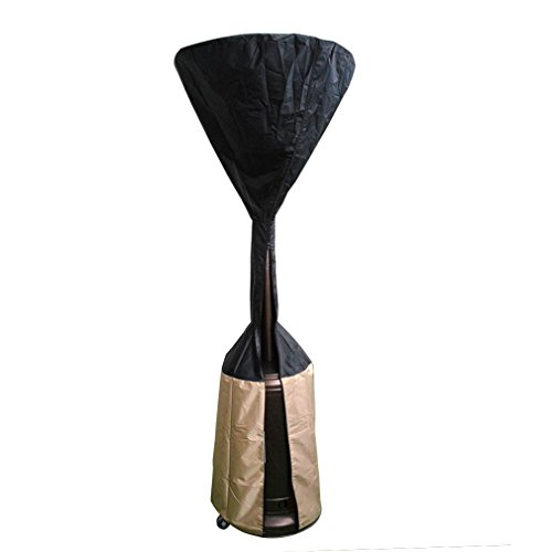 Onlyfire Cubierta de Calefactor de Patio Standup Duradera y Resistente al Agua Se Adapta a 86,5 cm de cúpula Redonda y 47 cm de Base Cuadrada, Negro/Camel Calentador (89"/ 226cm Alto)