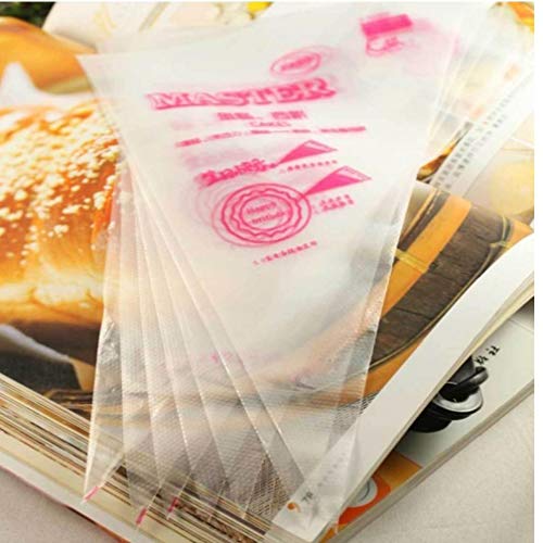 Onsinic 100PCS tamaño pequeño desechable aflautada del Bolso formación de Hielo Que adorna la Pasta de azúcar Crema de pastelería sobre Herramientas 17X 26 CM