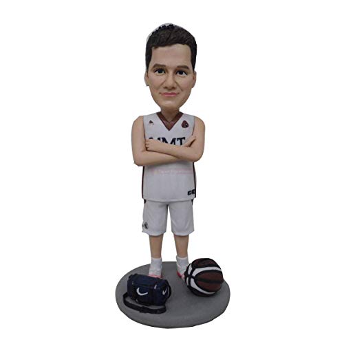 OOAK figurillas de jugador de baloncesto de arcilla polimérica personalizadas esculpidas muñeca personalizada niño perro mini estatua de Turui Figurines Design