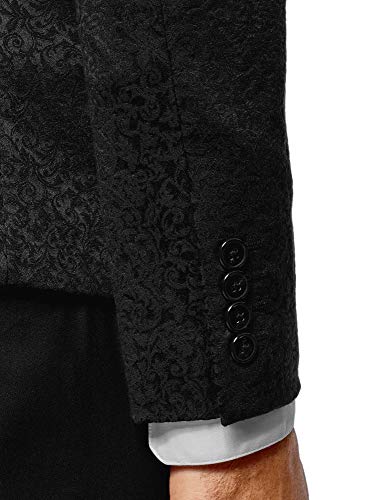 oodji Ultra Hombre Chaqueta Entallada de Jacquard, Negro, 54