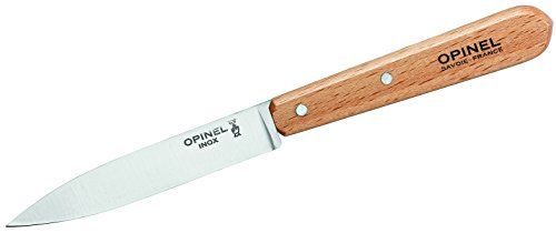 Opinel cuchillo de cocina patatero NÂş112, mango de haya barnizado natural, hoja de 10 cm de acero inoxidable, ideal para frutas y verduras, 000625