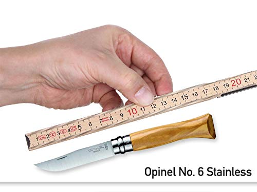 Opinel Cuchillo INOX Madera de Olivo 254102 N° 06, marrón, tamaño único