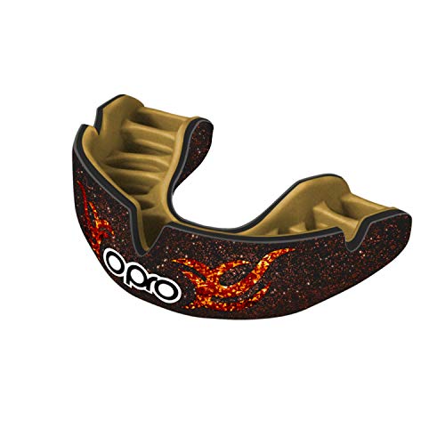 Opro Power-Fit Sports Mouthguard, Adultos Unisex, Galaxy Invasion-Naranja/Oro