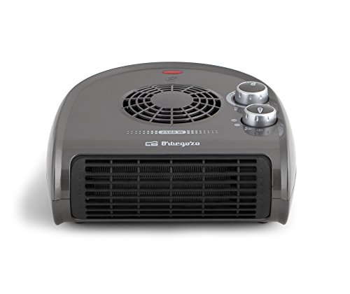 Orbegozo FH 5031 - Calefactor, termostato regulable, 2 niveles de potencia, función ventilador aire frío, calor instantáneo, indicador luminoso, asa de transporte, 2500 W, gris