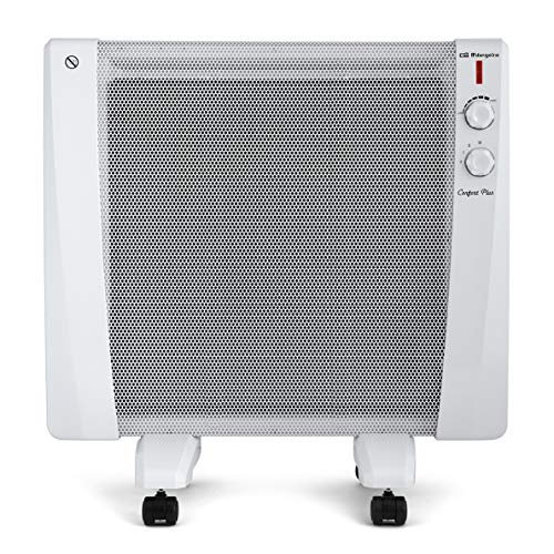 Orbegozo RM 1000 - Radiador de mica, 3 potencias de calor, sin fluido, protección contra sobrecalentamiento, sistema antivuelco, 1000 W