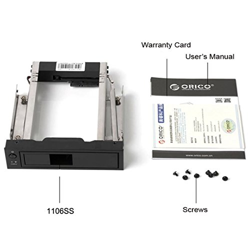 ORICO Portaherramientas / bastidor móvil Hot Swap interno de 5,25 pulgadas sin herramientas, sin herramientas, para carcasas SATA de 3,5 pulgadas