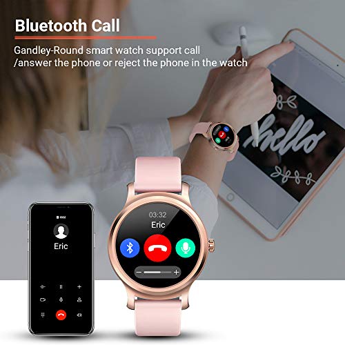 Otti-3S Smartwatch Fitness Tracker Monitor de ritmo cardíaco Cómo hacer / contestar el teléfono ALTAVOZ Notificaciones Facebook / whatsapp IP67 Impermeable Android / IOS (Rosa)