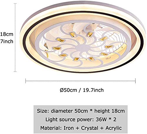 OUJIE Ventilador De Techo con Luces, Luz del Ventilador LED, Ajustable Velocidad del Viento, A Distancia De Control De Regulación, Habitación Sala 72W LED De Luz De Techo Moderna,2