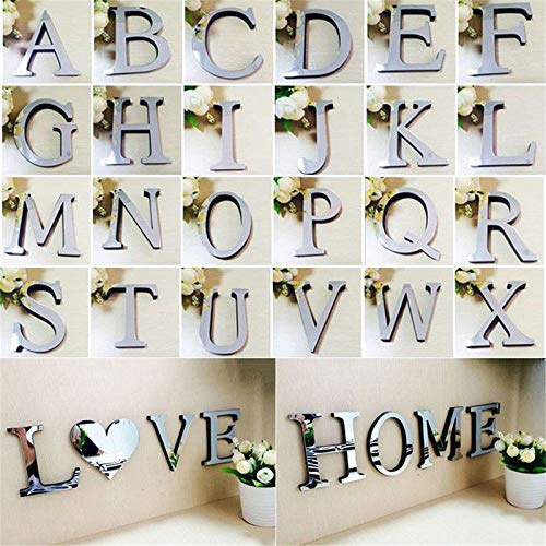 Oulensy 3DWall Pegatinas Espejo de acrílico Etiqueta de la Pared del Alfabeto inglés Las Letras Inicio DecorationPersonality Decoración Especial Love