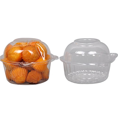 OUNONA Cupcake Boxes Cupcake Plastic Cupcake Containers Cupcake Muffin Cúpula Holder Casos Desechables Transparente Cat Head Shaped 100 Unids