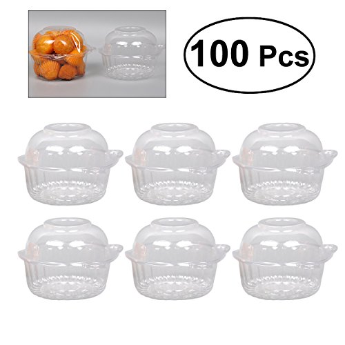 OUNONA Cupcake Boxes Cupcake Plastic Cupcake Containers Cupcake Muffin Cúpula Holder Casos Desechables Transparente Cat Head Shaped 100 Unids