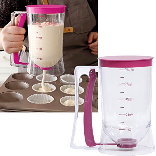 ounona Pancake Batter Dispensador perfecto para hornear herramienta para cupcakes magdalena de gofres Mix Pastel de crepes