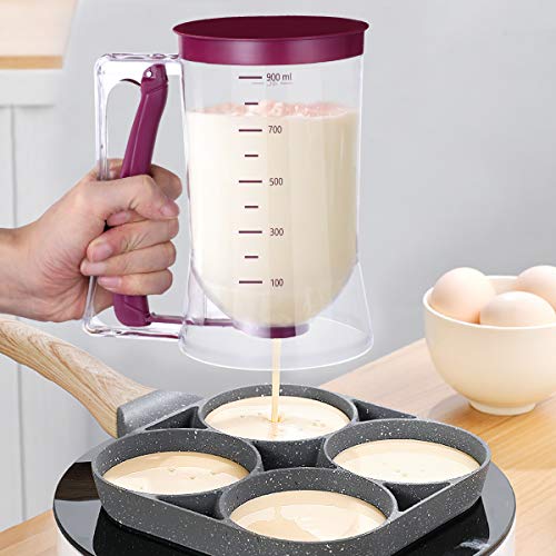 ounona Pancake Batter Dispensador perfecto para hornear herramienta para cupcakes magdalena de gofres Mix Pastel de crepes