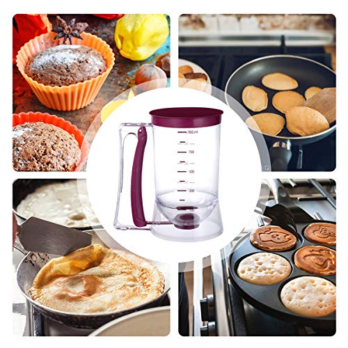 ounona Pancake Batter Dispensador perfecto para hornear herramienta para cupcakes magdalena de gofres Mix Pastel de crepes