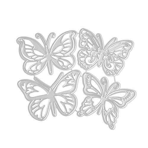 OurLeeme 4 PCS Troqueles de Corte de Metal Diferentes Troqueles de Corte de Forma de Mariposa para Hacer Tarjetas Decorativas