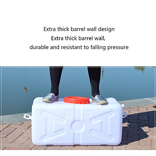 Outdoor equipment Depósito de Agua Exterior con Grifo, Cubo de Almacenamiento de plástico de riego Blanco, Tanque de Agua portátil para Acampar, Barril Industrial Resistente a ácidos y álcalis ZDDAB