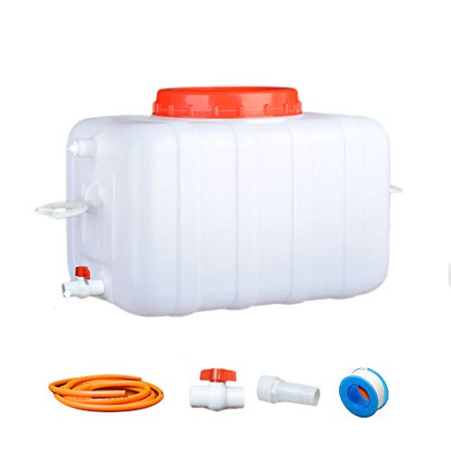 Outdoor equipment Depósito de Agua Exterior con Grifo, Cubo de Almacenamiento de plástico de riego Blanco, Tanque de Agua portátil para Acampar, Barril Industrial Resistente a ácidos y álcalis ZDDAB