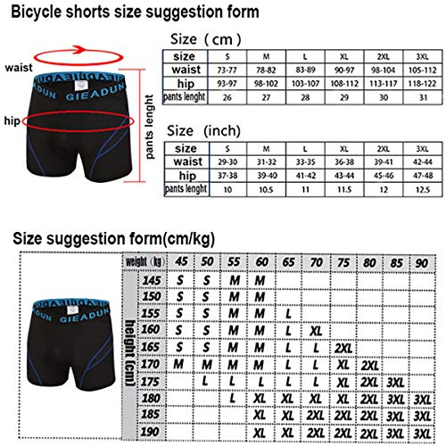 OUTHIKER - Pantalones cortos de ciclismo para hombre, con almohadilla de asiento, pantalones de ciclismo, ropa interior de secado rápido, transpirable