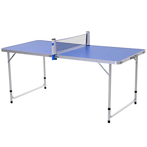 Outsunny Mesa de Ping-Pong Plegable Altura Ajustable en 3 Niveles con Palas y Pelotas de Pin Pon 160x80x54/62/70cm Carga Máxima 30kg