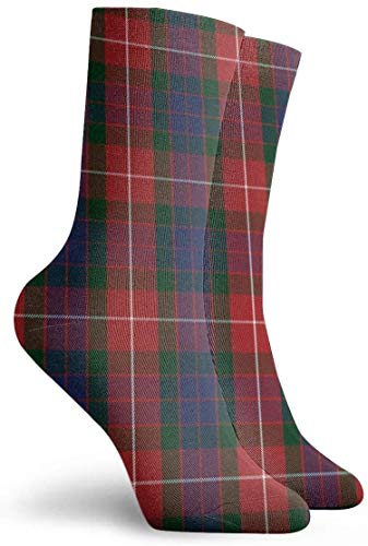 ouyjian Socks Breathable Fraser Red Tartan Crew Sock Exotic Modern Women & Men Printed Sport Athletic Socks 11.8in