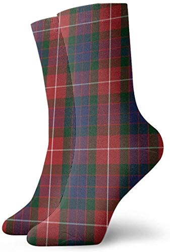 ouyjian Socks Breathable Fraser Red Tartan Crew Sock Exotic Modern Women & Men Printed Sport Athletic Socks 11.8in