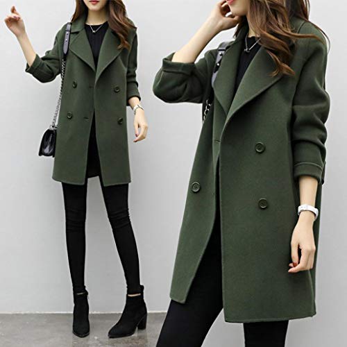 Overdose Chaqueta De Invierno para Mujer Casual Outwear Parka Cardigan Slim Coat Overcoat Invierno Abrigo