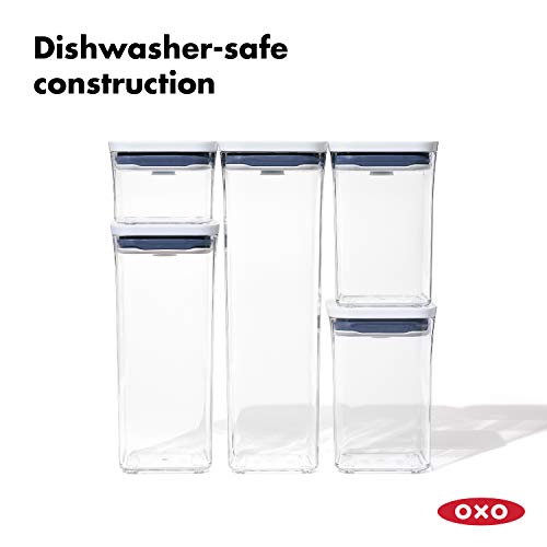 OXO Piece Pop Container Good Grips-Contenedor de 5 Piezas, plástico, blanco