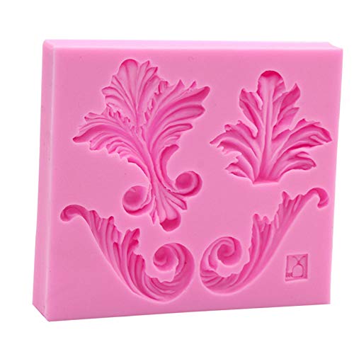 Oyfel Fondant Flor de Encaje Fondant Molde De Silicona en Relieve con Forma de patrón Creativo Vintage Estilo Barroco Curlicues Rollo para Hacer Tarta Pastel