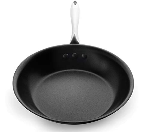 Ozeri ZP4-26, Pan de tierra de acero inoxidable con capa antiadherente y no PFOA y APEO, Negro (Interior negro), 26 cm (10 pulgadas)