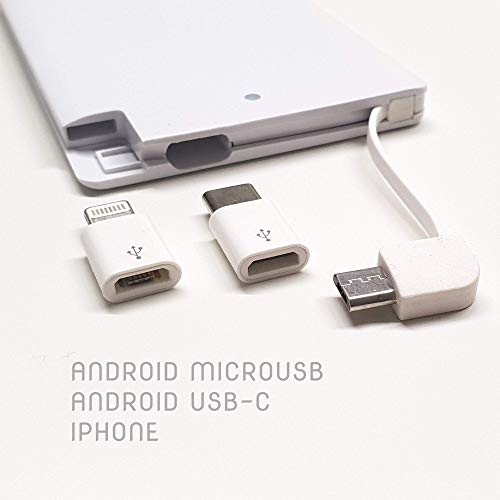 PACK 10 UNIDADES - Batería Externa - Regalo para Invitados Boda - Recargable y Precargada - Android, iOS y Usb-C. Cable Integrado - Detalle Original, Práctico y Unisex - Modelo NOVIOS SIMPÁTICOS