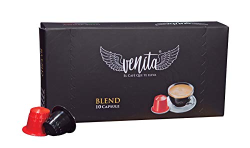 Pack 4 Cajas: Dos Cajas Venita Café Gourmet 100% Arábica Expreso + Dos Cajas Venita Café Gourmet Blend Mezcla Expreso en Cápsulas, 4 Cajas de 10 Monodosis de 5,5 Gramos Cada Una