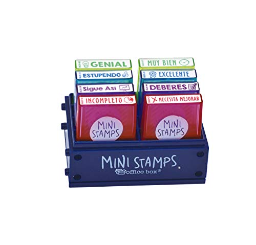 Pack 8 Sellos Profesor Mini Stamps Motivación CASTELLANO. Hasta 10.000 impresiones por mensaje + REGALO