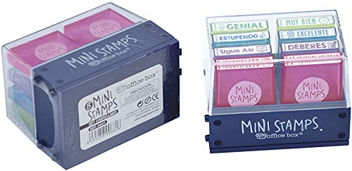 Pack 8 Sellos Profesor Mini Stamps Motivación CASTELLANO. Hasta 10.000 impresiones por mensaje + REGALO