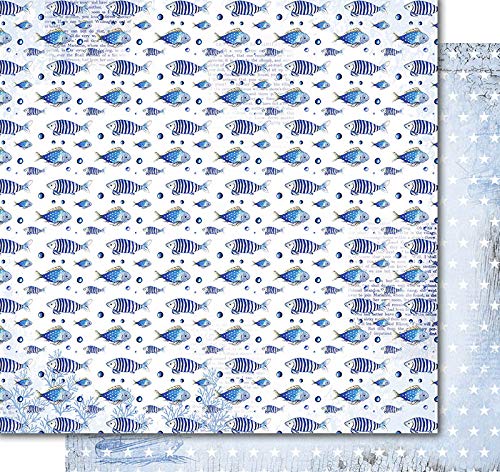 Pack de 12 Papeles (12"x12"/30,5x30,5cm) - Sea Time