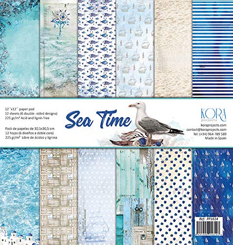 Pack de 12 Papeles (12"x12"/30,5x30,5cm) - Sea Time