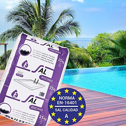 Pack de 150 Kg (6 Sacos de 25 kg.) ENISAL Sal Especial Piscinas – Cumple con la Norma Europea EN 16401/A (Sal Calidad A para Piscinas de electrólisis Salina)