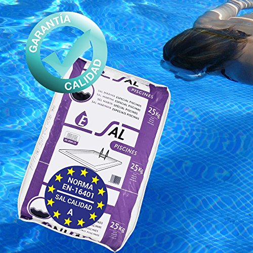 Pack de 150 Kg (6 Sacos de 25 kg.) ENISAL Sal Especial Piscinas – Cumple con la Norma Europea EN 16401/A (Sal Calidad A para Piscinas de electrólisis Salina)