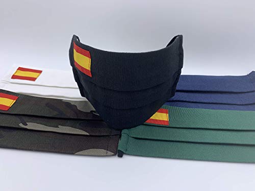 Pack de cuatro unidades dos negras y dos verdes con bandera de España tratados con ozono