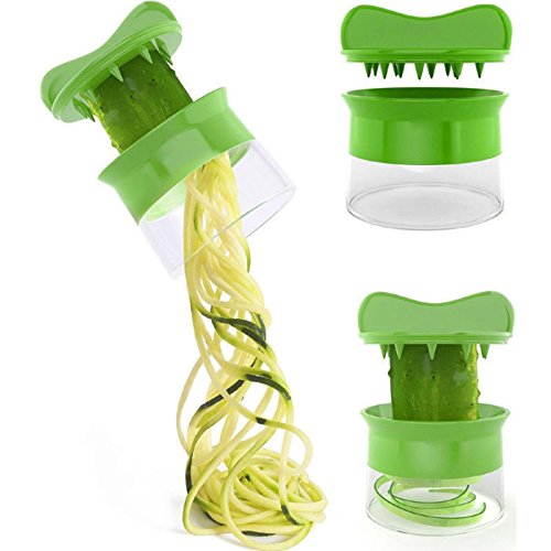 Paellaesp Cortador de Verduras Frutas en Espiral Multifuncional Mini Máquina de Cortar Espiral, Rallador y Cortador Manual Utensilio de Corte, Herramienta de Cocina