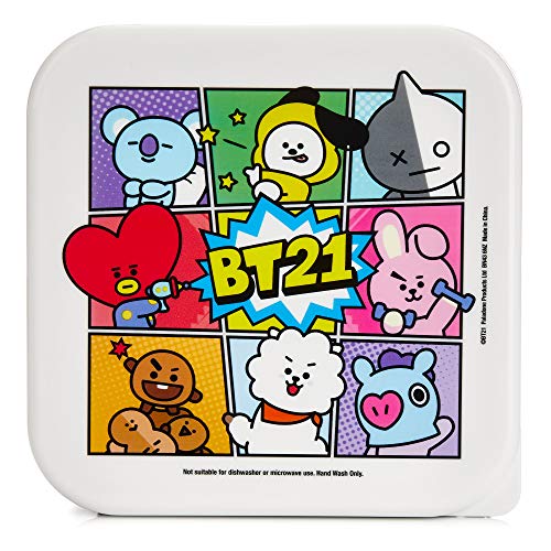 Paladone PP6210BT BT21 Juego de 3 cajas de aperitivos | Iconic LINE BTS Crossover Personajes | Regalo perfecto para amigos, familiares y fans, plástico