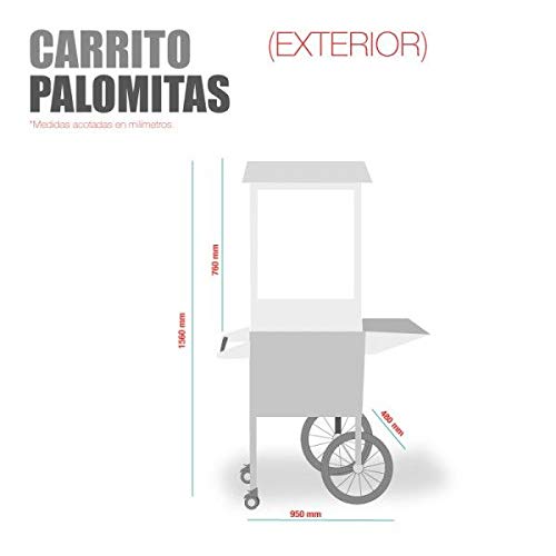 Palomitera, Máquina de palomitas, Palomitera con carro, Carro, Palomitas, Popcorn, Olla Palomitas,