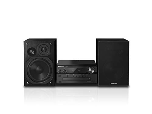 Panasonic SC-PMX90 -Microcadena Con Altavoces de Bambú- (120 W, Hi- Fi, Sonido Hogar, 14 cm Woofer, 1.9 cm Silk Dome Tweeter, 1.5 cm Piezo Twitter, Bluetooth, USB Dual, Radio FM, AUX 3.5 mm)- Negro