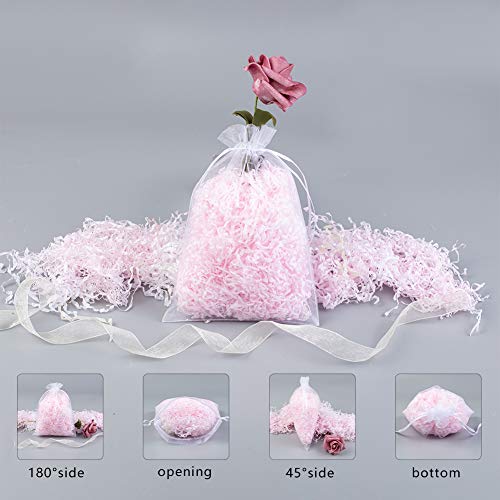 PandaHall 100pcs Bolsas de Organza 17x23cm para Joyas Caramelo Dulces Regalo Recuerdo Favores Detalles de Boda Navidad Halloween(Blanco)