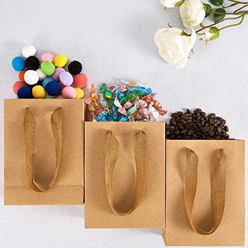 PandaHall 10Pcs Rectangular Brown Kraft Paper Bags 16x12x5.7cm Bolsas de Regalo de Burlywood Bolsa de Compras al por Menor Bolsa de Fiesta Bolsa de mercancía con Asas de cordón de Nailon