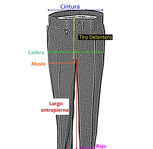 Pantalón Camarero Hombre Color Negro/Marino - Tallas Grandes - Camarero, músico, Conductor autobús, Uniformes, etc. (38, Negro)