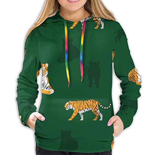 Panthera Bengal Tiger Wallpaper Womens Casual Manga Larga Jersey Chaqueta con Capucha Sudadera M